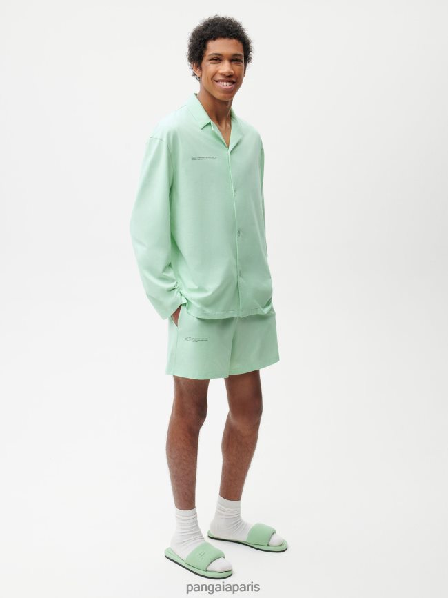 vert lagon Pangaia vêtements femmes DH84F0428 short ample de pyjama en coton bio