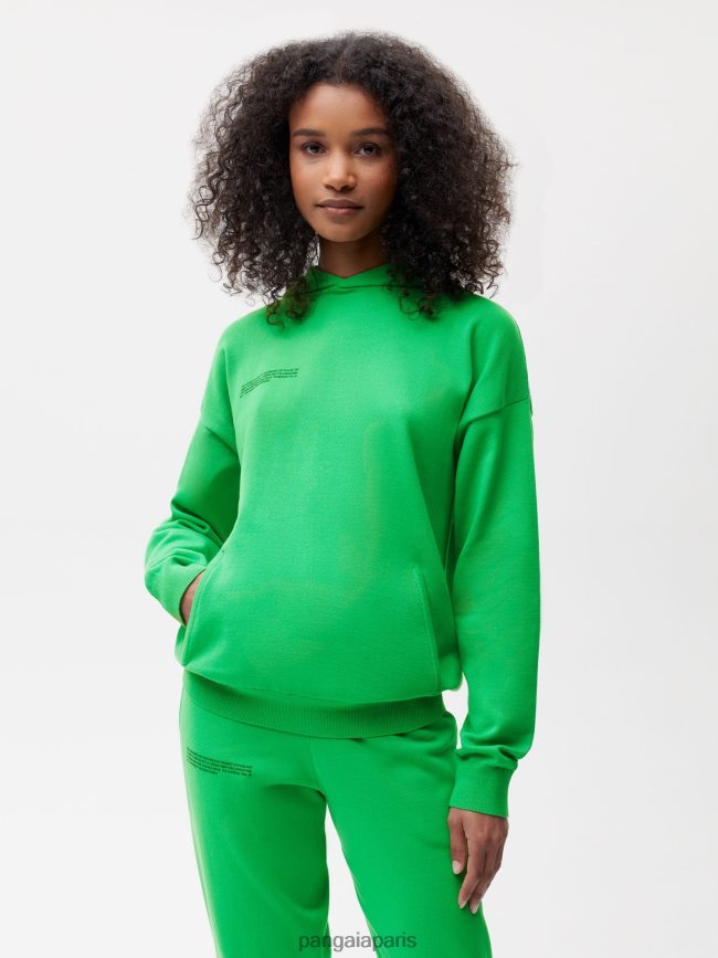 Vert Jade Pangaia vêtements femmes DH84F056 sweat à capuche en coton bio