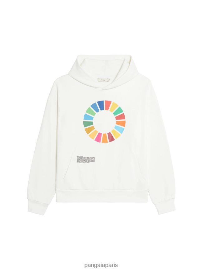blanc cassé Pangaia vêtements femmes DH84F046 x sdgs signature sweat à capuche