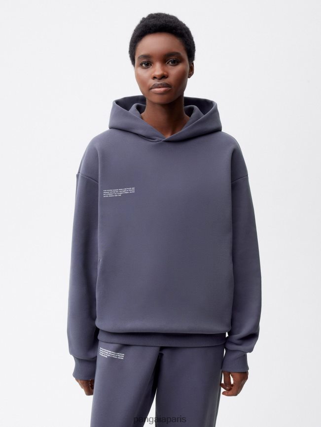 bleu ardoise Pangaia vêtements femmes DH84F04 sweat à capuche signature