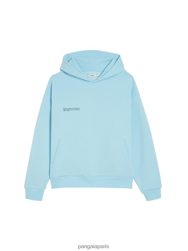 bleu céleste Pangaia vêtements femmes DH84F047 sweat à capuche signature