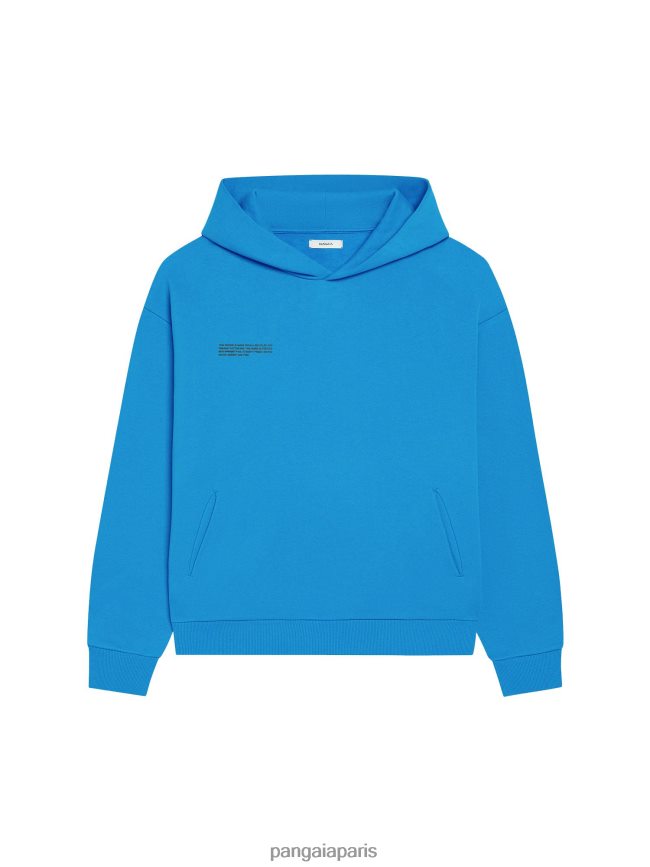 bleu céruléen Pangaia vêtements femmes DH84F036 sweat à capuche signature