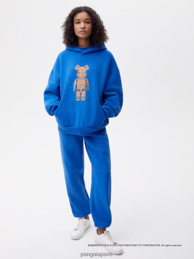 bleu cobalt Pangaia vêtements femmes DH84F073 x haroshi be@rbrick sweat à capuche en coton recyclé