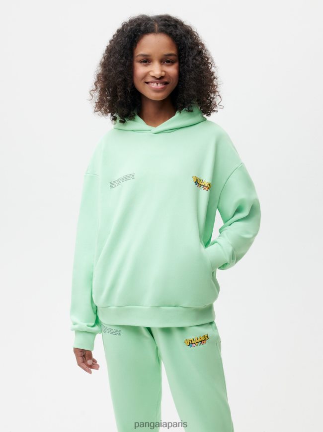 bleu lagon Pangaia vêtements femmes DH84F061 sweat à capuche x roberto lugo 365