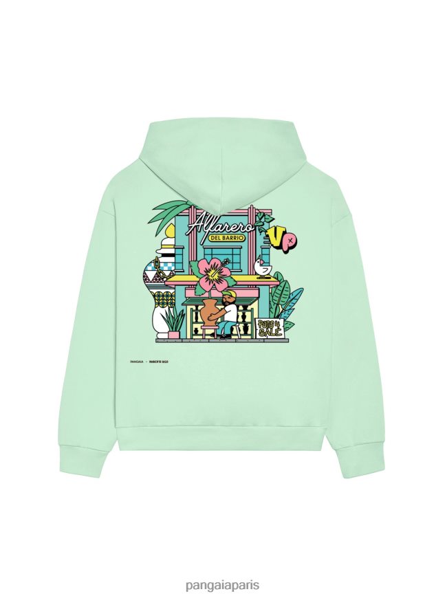 bleu lagon Pangaia vêtements femmes DH84F068 sweat à capuche x roberto lugo 365
