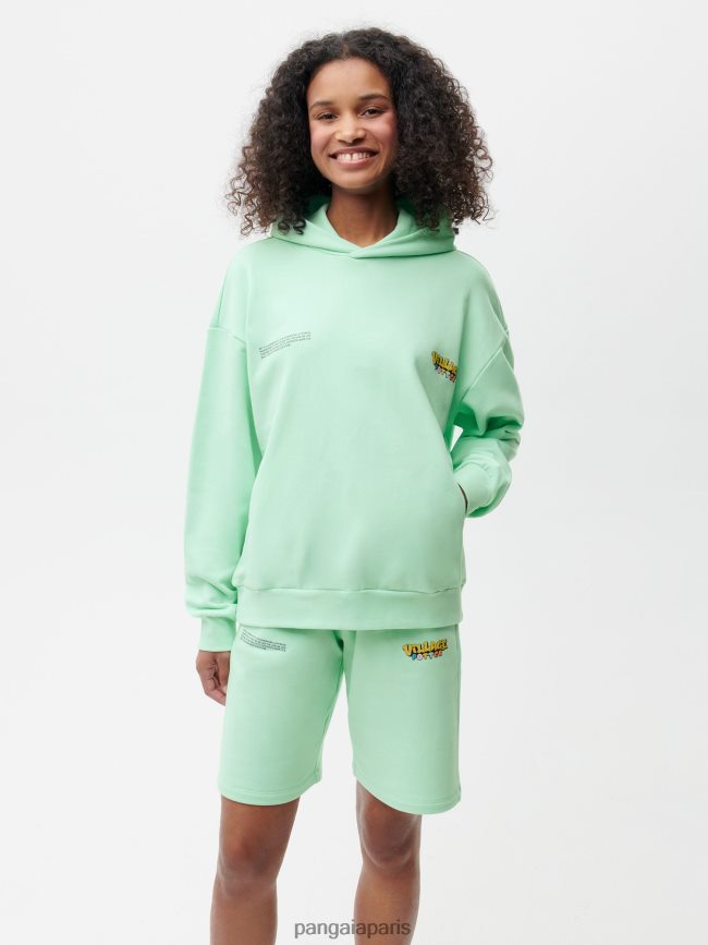 bleu lagon Pangaia vêtements femmes DH84F068 sweat à capuche x roberto lugo 365