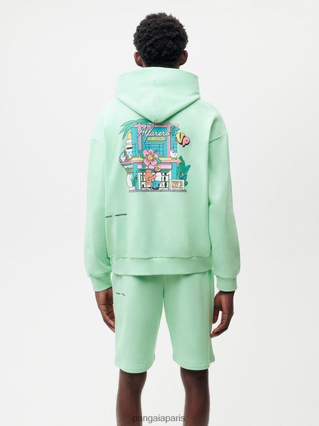 bleu lagon Pangaia vêtements femmes DH84F068 sweat à capuche x roberto lugo 365