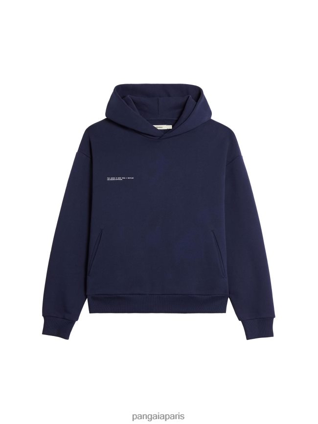 bleu marine Pangaia vêtements femmes DH84F08 sweat à capuche signature