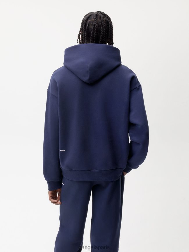 bleu marine Pangaia vêtements femmes DH84F08 sweat à capuche signature