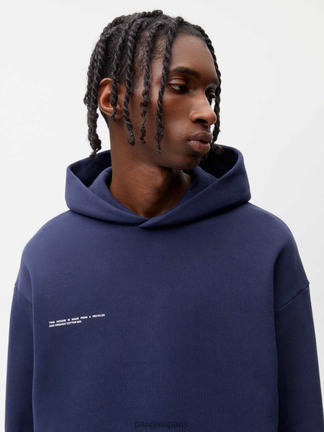 bleu marine Pangaia vêtements femmes DH84F08 sweat à capuche signature
