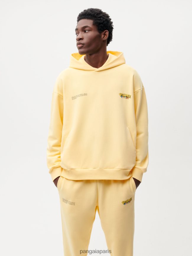 bouton d'or jaune Pangaia vêtements femmes DH84F064 sweat à capuche x roberto lugo 365