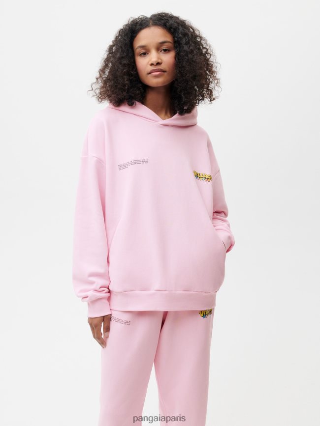 champignon rose Pangaia vêtements femmes DH84F031 sweat à capuche x roberto lugo 365