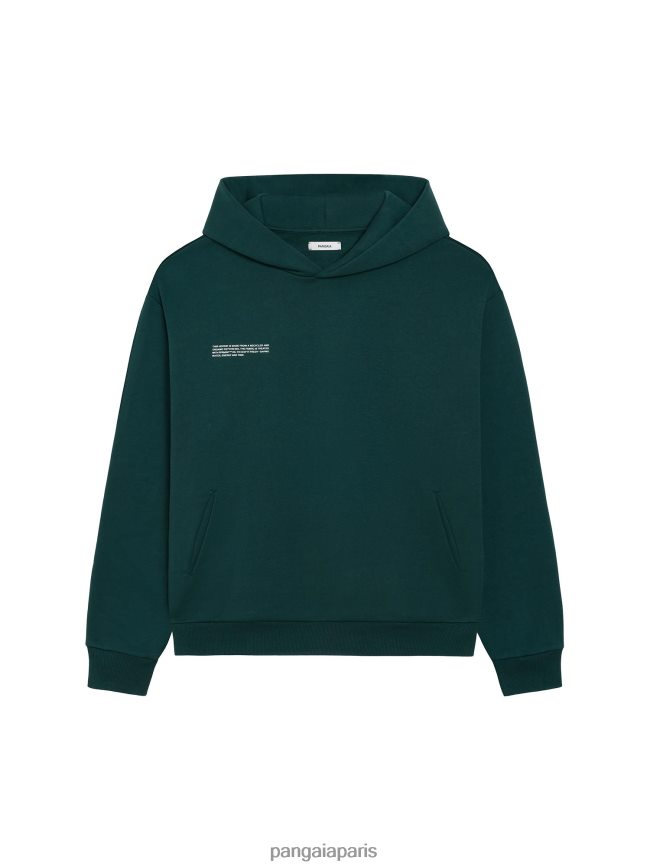 feuillage vert Pangaia vêtements femmes DH84F016 sweat à capuche signature