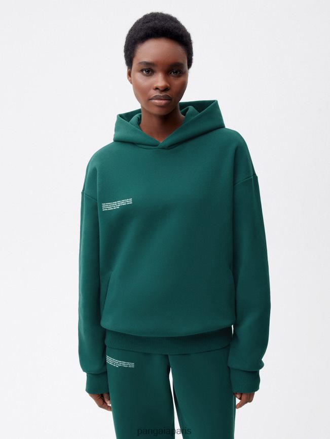 feuillage vert Pangaia vêtements femmes DH84F016 sweat à capuche signature