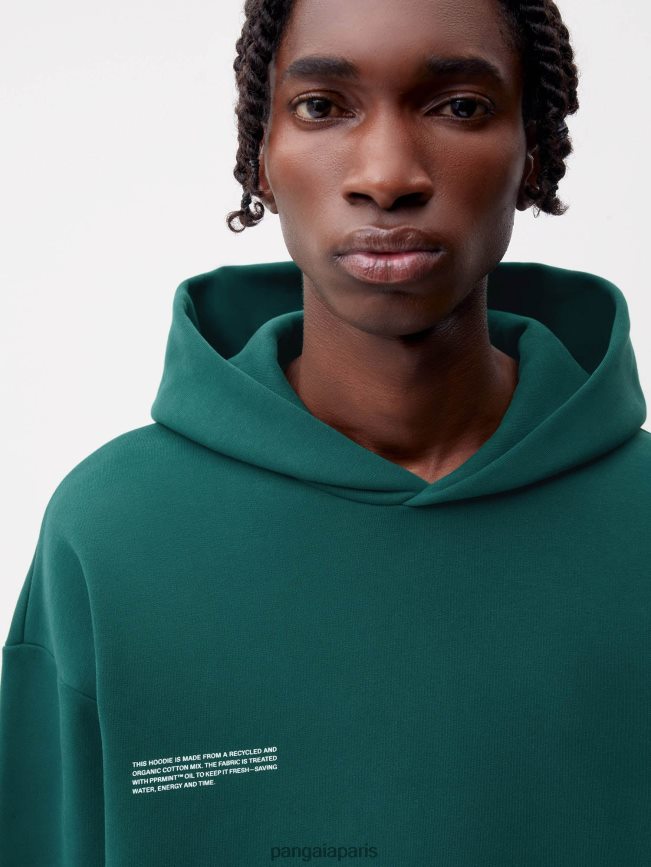 feuillage vert Pangaia vêtements femmes DH84F016 sweat à capuche signature