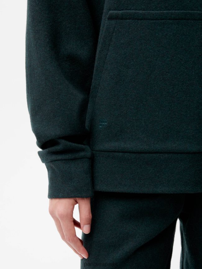 feuillage vert Pangaia vêtements femmes DH84F071 sweat à capuche en jersey de laine recyclée