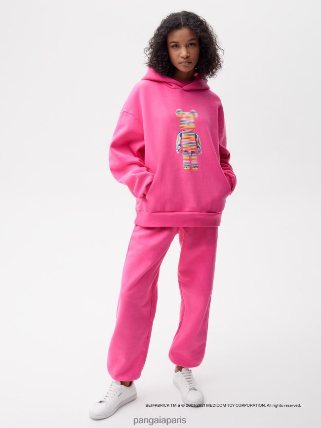 flamant rose Pangaia vêtements femmes DH84F072 x haroshi be@rbrick sweat à capuche en coton recyclé