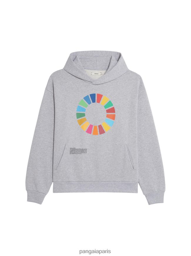 gris chiné Pangaia vêtements femmes DH84F032 x sdgs signature sweat à capuche