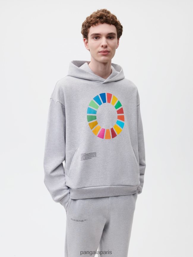 gris chiné Pangaia vêtements femmes DH84F032 x sdgs signature sweat à capuche