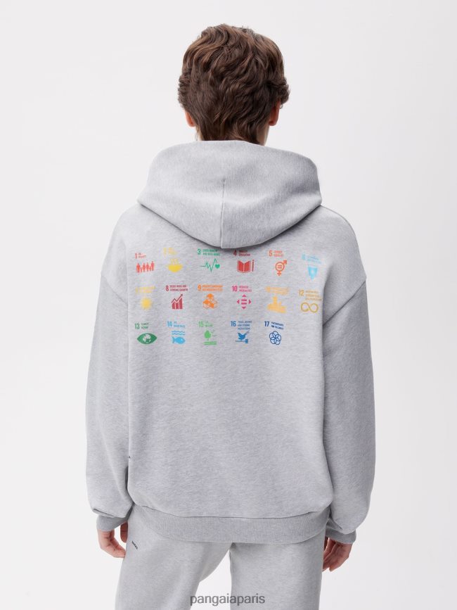 gris chiné Pangaia vêtements femmes DH84F032 x sdgs signature sweat à capuche