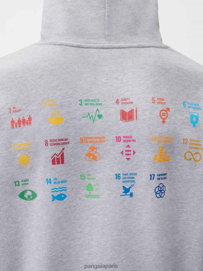 gris chiné Pangaia vêtements femmes DH84F032 x sdgs signature sweat à capuche