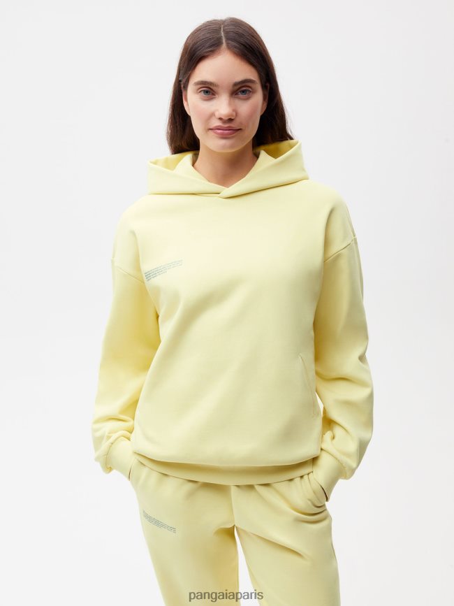 jaune rayon de soleil Pangaia vêtements femmes DH84F065 sweat à capuche en coton converti