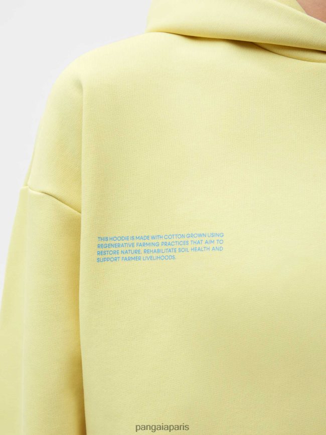 jaune rayon de soleil Pangaia vêtements femmes DH84F065 sweat à capuche en coton converti