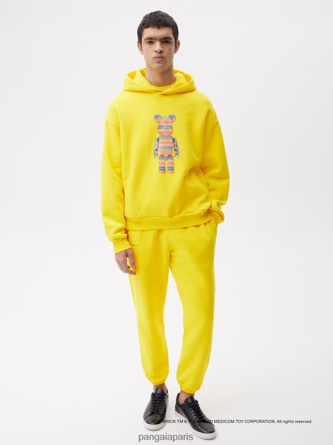 jaune safran Pangaia vêtements femmes DH84F033 x haroshi be@rbrick sweat à capuche en coton recyclé