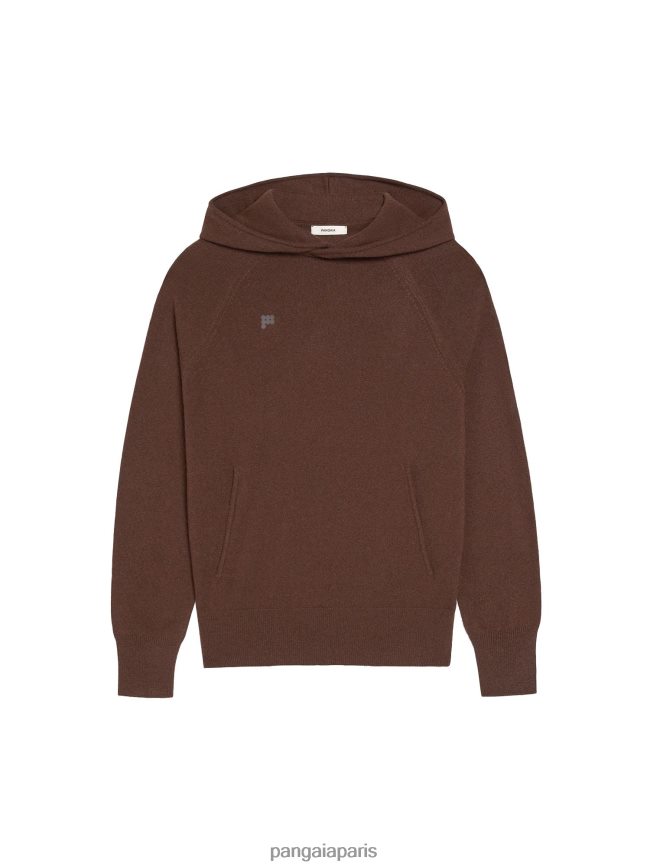 marron Pangaia vêtements femmes DH84F045 sweat à capuche en cachemire recyclé