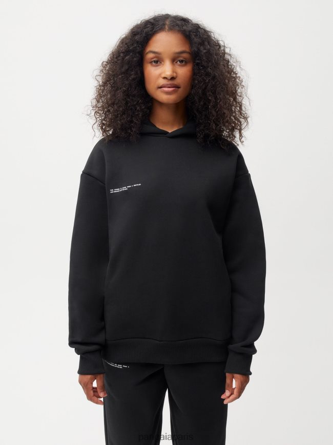 noir Pangaia vêtements femmes DH84F038 sweat à capuche signature