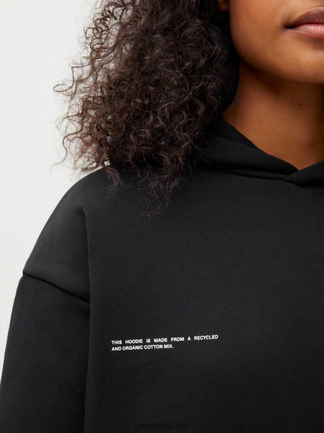 noir Pangaia vêtements femmes DH84F038 sweat à capuche signature