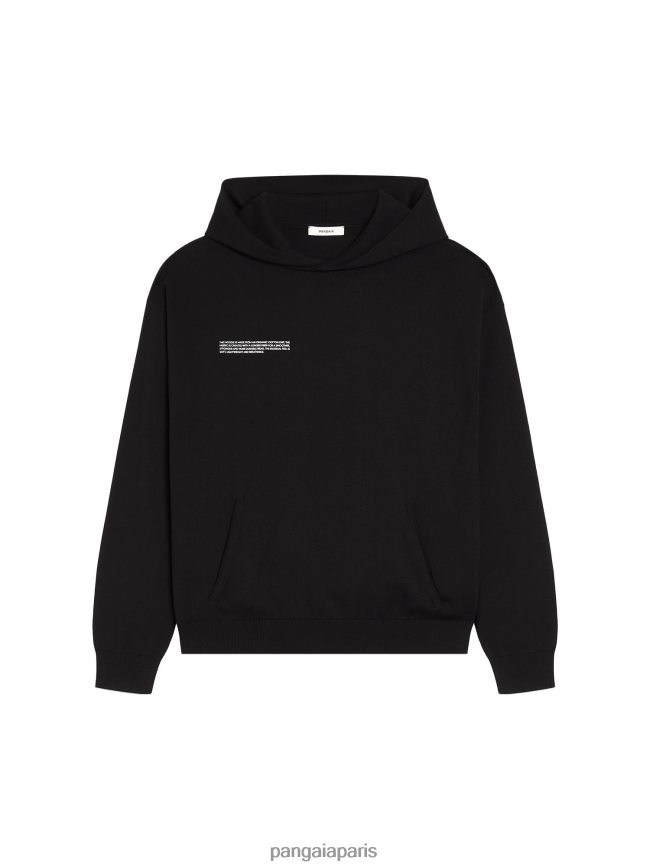noir Pangaia vêtements femmes DH84F053 sweat à capuche en coton bio