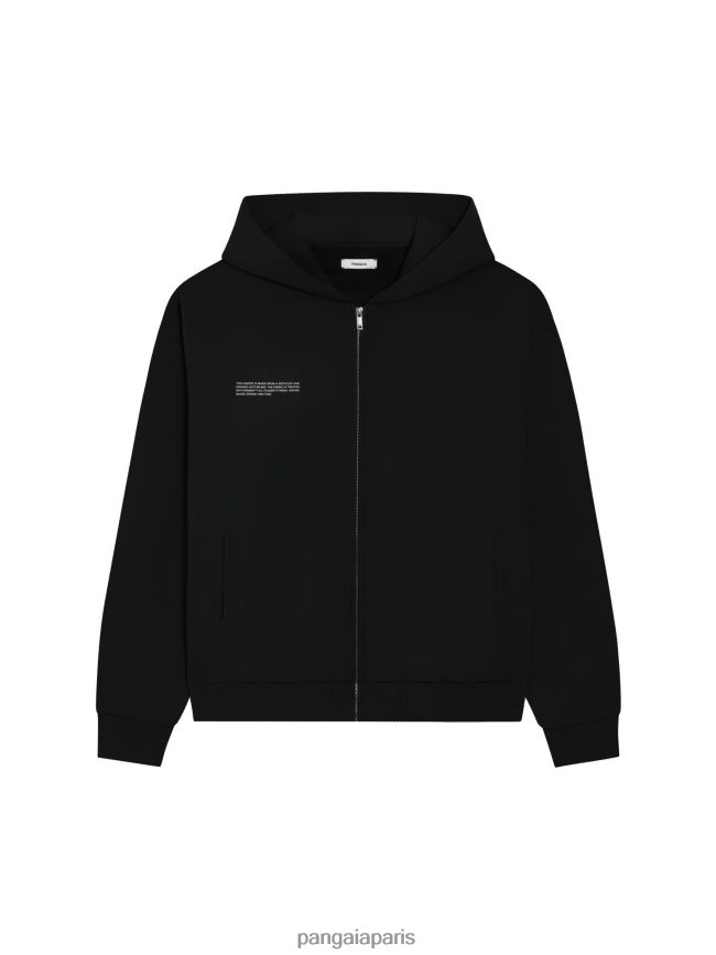 noir Pangaia vêtements femmes DH84F059 sweat à capuche zippé coupe large