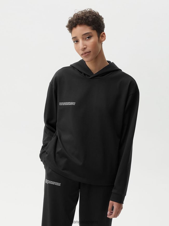 noir Pangaia vêtements femmes DH84F066 haut d'intérieur en coton biologique avec c-fiber