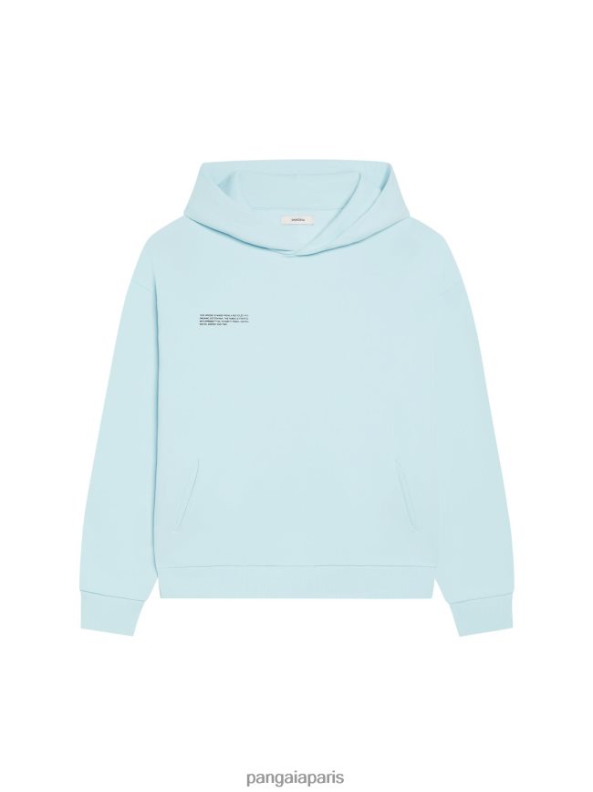 poudre bleue Pangaia vêtements femmes DH84F035 sweat à capuche signature