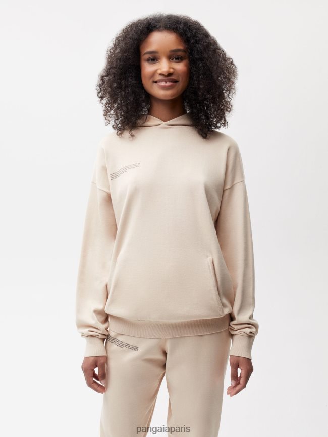 sable Pangaia vêtements femmes DH84F026 sweat à capuche en coton bio