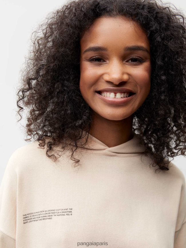 sable Pangaia vêtements femmes DH84F026 sweat à capuche en coton bio