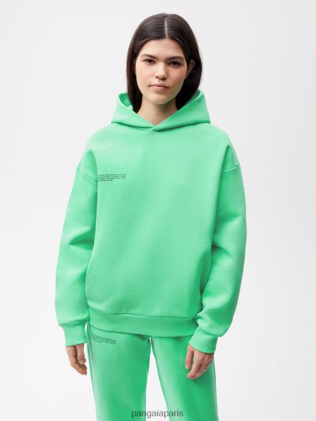 vert menthe Pangaia vêtements femmes DH84F037 sweat à capuche signature