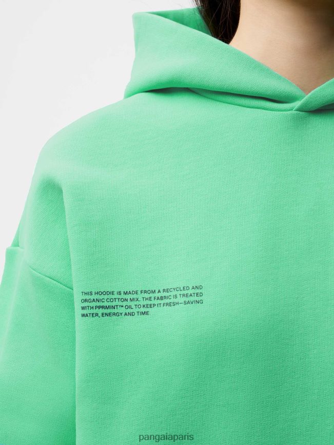 vert menthe Pangaia vêtements femmes DH84F037 sweat à capuche signature