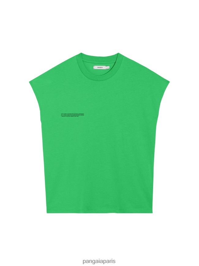 Vert Jade Pangaia vêtements femmes DH84F0160 pprmint t-shirt à épaules courtes en coton bio core