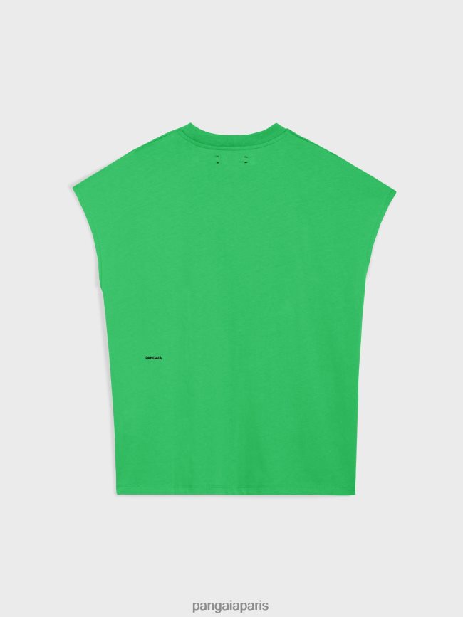 Vert Jade Pangaia vêtements femmes DH84F0160 pprmint t-shirt à épaules courtes en coton bio core