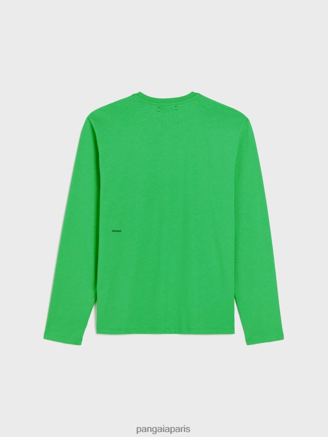Vert Jade Pangaia vêtements femmes DH84F0216 pprmint t-shirt manches longues en coton bio core