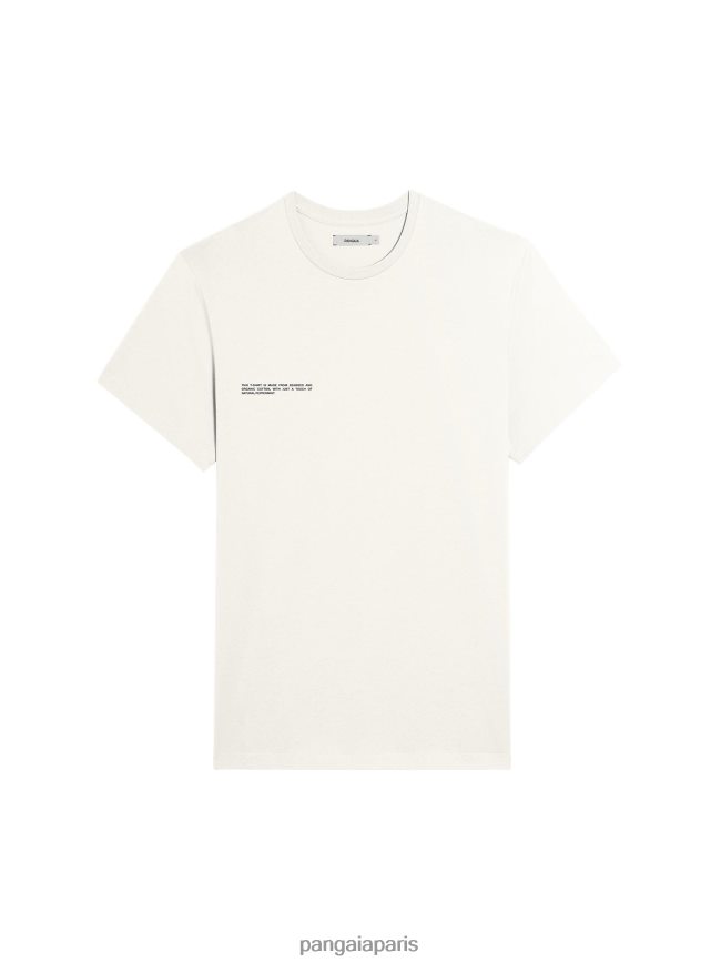blanc cassé Pangaia vêtements femmes DH84F0133 t-shirt en coton biologique avec âme en fibre c