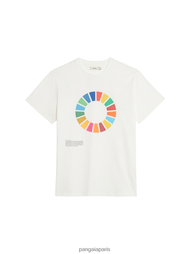 blanc cassé Pangaia vêtements femmes DH84F0156 t-shirt en coton bio x sdgs