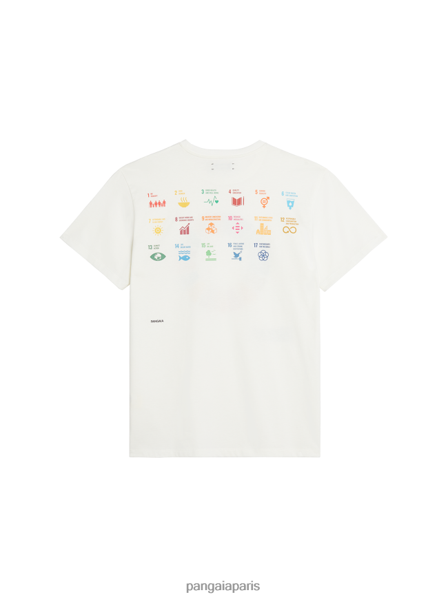 blanc cassé Pangaia vêtements femmes DH84F0156 t-shirt en coton bio x sdgs