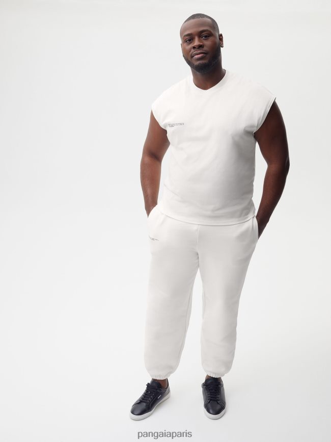 blanc cassé Pangaia vêtements femmes DH84F0165 t-shirt à épaules courtes en coton biologique avec âme en fibre c