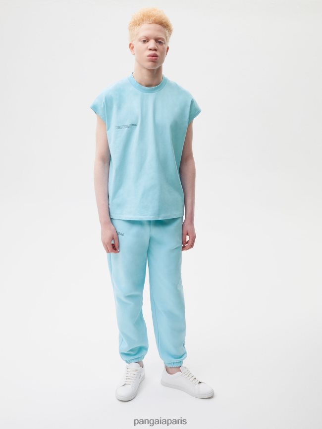 bleu céleste Pangaia vêtements femmes DH84F0180 pprmint t-shirt à épaules courtes en coton bio core