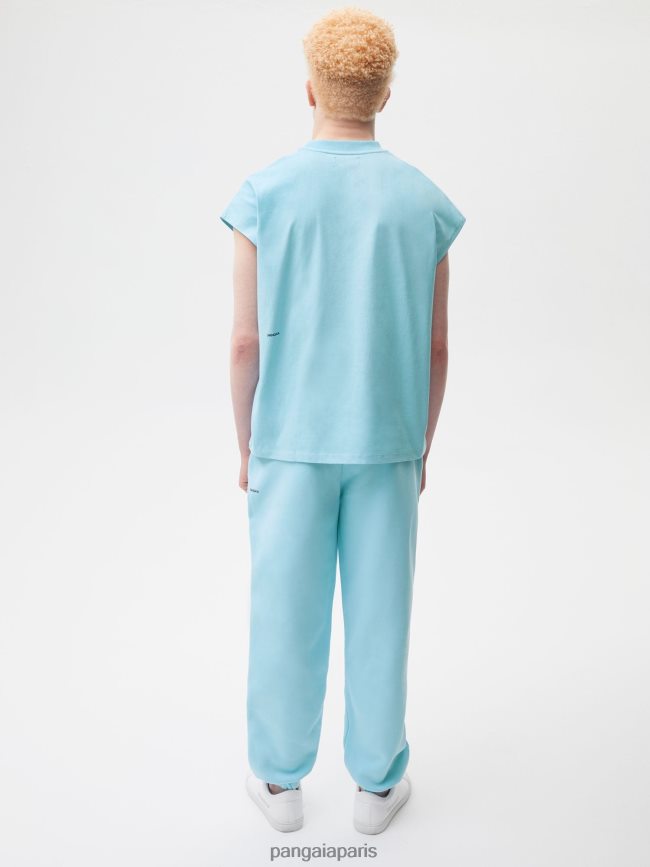 bleu céleste Pangaia vêtements femmes DH84F0180 pprmint t-shirt à épaules courtes en coton bio core