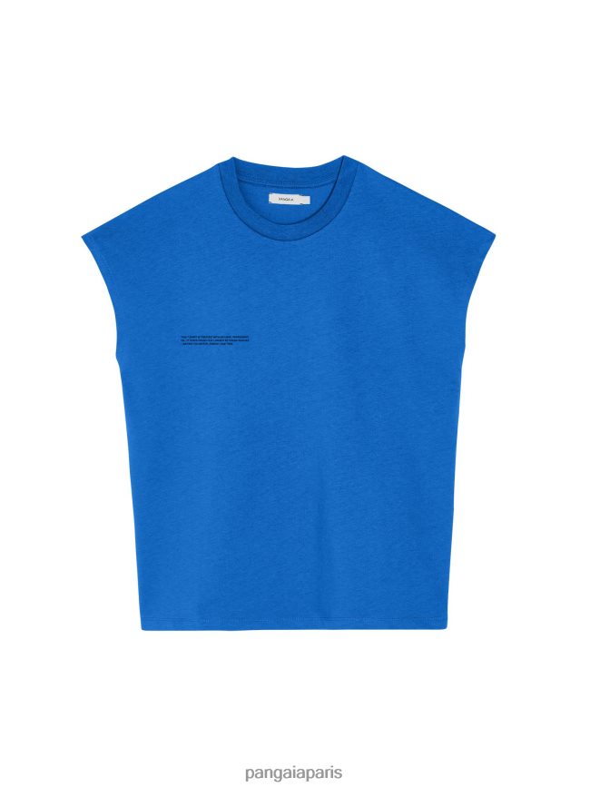 bleu cobalt Pangaia vêtements femmes DH84F0183 pprmint t-shirt à épaules courtes en coton bio core