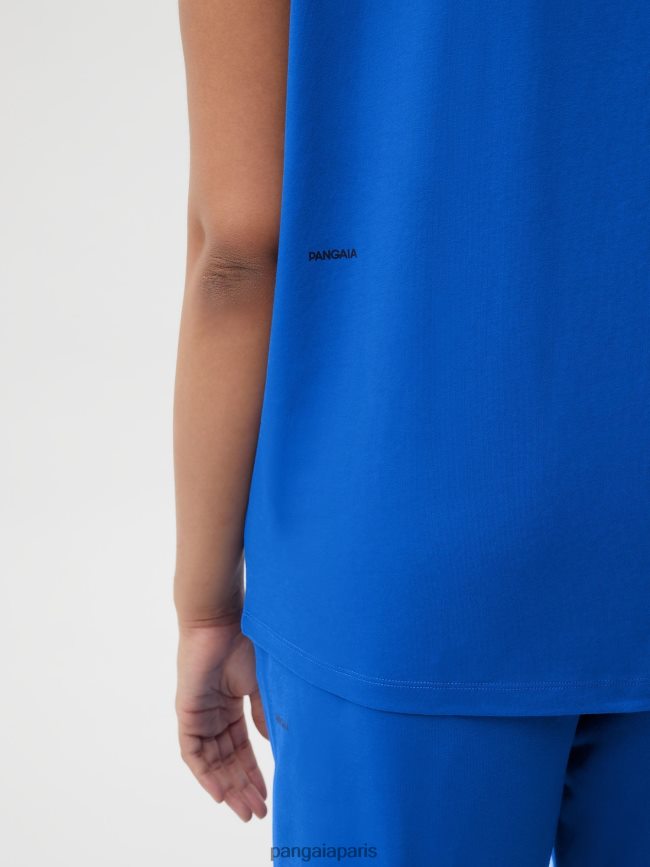 bleu cobalt Pangaia vêtements femmes DH84F0183 pprmint t-shirt à épaules courtes en coton bio core